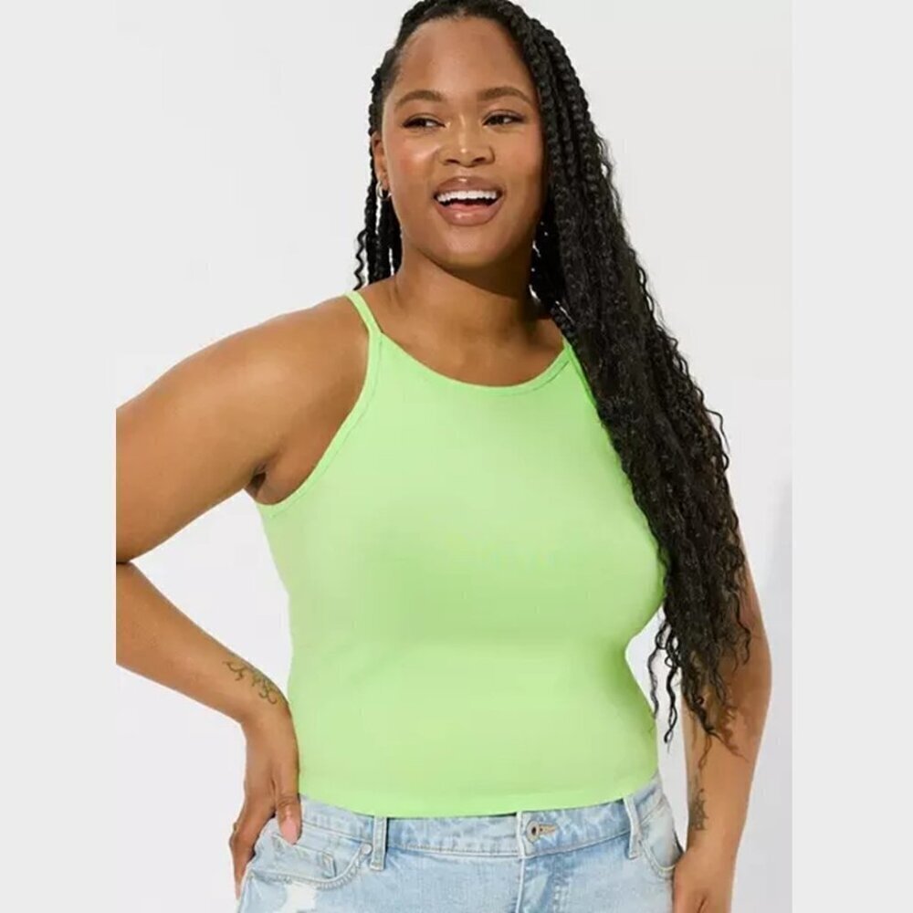 Torrid - Foxy High Neck Crop Top in Paradise Green
